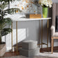 Samuel Modern Console Table Contemporary Gold Finished Metal Faux Marble Top