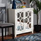 Garcelle Modern Contemporary Sideboard White Finished Wood Mirrored Glass 2-Door Storage Cabinet for Dining or Living Room