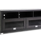 Swindon Modern TV Stand with Glass Doors and Storage Shelves for Living Room Entertainment Center