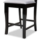 Nisa Counter Stool Set of 4 Modern Contemporary Grey Fabric Upholstered Espresso Brown Finished