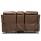 Beasley Reclining Loveseat - Modern Distressed Brown Faux Leather 2-Seater Sofa for Living Room Comfort and Style