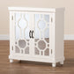 Carlena Sideboard - Modern White Wood Storage Cabinet with Mirrored Glass, 2-Door Design for Dining or Living Room