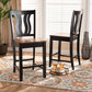 Fenton Counter Stool Set Modern and Contemporary Dark Brown Finished Wood 2-Piece