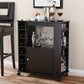 Ontario Modern Dry Bar and Wine Cabinet in Dark Brown Wood - Stylish Storage Solution