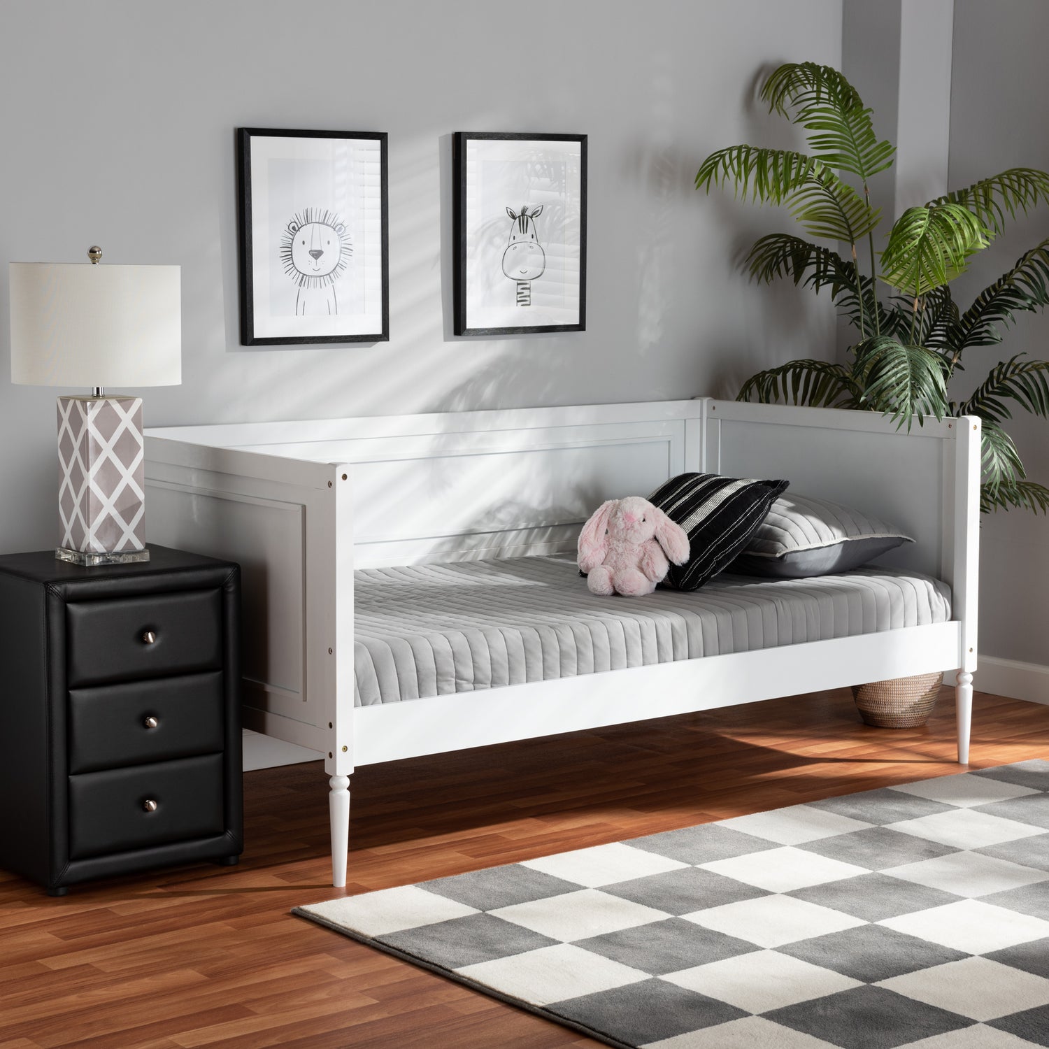 Daniella Modern Daybed in White Finished Wood with Sleek Design and Versatile Functionality for Stylish Living Spaces