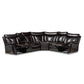 Lewis Modern Contemporary Reclining Sectional Sofa 6-Piece Dark Brown Faux Leather Upholstered Seating for Stylish Living Rooms