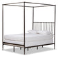 Elsa Queen Bed Modern Industrial Black Metal Canopy Frame for a Stylish Bedroom Look