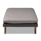 Marit Daybed - Mid-Century Modern Two-Tone Grey Fabric Upholstered with Walnut Finished Wood