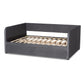 Basanti Full Size Daybed Modern Contemporary Grey Velvet Upholstered with 2 Drawers for Stylish Storage and Comfort