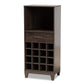 Trenton Wine Storage Cabinet Modern Dark Brown Finished Wood with 1 Drawer for Stylish Home Organization