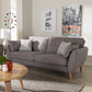 Miranda Sofa Mid-Century Modern Dark Grey Fabric Upholstered