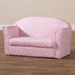 Erica Kids 2-Seater Sofa Modern Pink and White Heart Patterned Fabric Upholstery for Children's Rooms