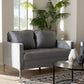 Clara Loveseat Modern Grey Velvet Fabric Upholstered 2-Seater Sofa for Stylish Living Rooms and Cozy Spaces