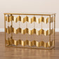 Vega Glam Geometric Console Table Luxe Gold Finished Metal and Mirrored Glass Design for Modern Decor