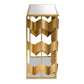 Vega Glam Geometric Console Table Luxe Gold Finished Metal and Mirrored Glass Design for Modern Decor