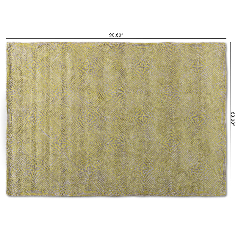 Leora Area Rug - Modern Hand-Tufted Viscose Blend in Lime Green and Grey for Chic Home Décor