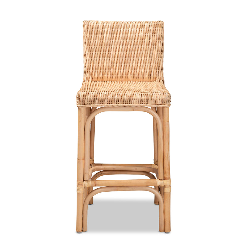 Athena Rattan Counter Stool - Modern Contemporary Design with Natural Finish for Stylish Home Decor