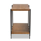 Britton Console Table Rustic Industrial Design with Walnut Wood and Black Metal Accents