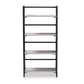 Lakota 4-Tier Display Shelf in Light Grey Wood and Black Metal - Modern Industrial Storage Unit for Home or Office Decor