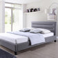 Hillary Bed Frame - Modern and Contemporary Grey Fabric Upholstered Platform Base