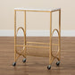 Jacek Modern Wine Cart - Gold Metal with Elegant Marble Tabletop for Stylish Home