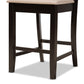 Fenton Counter Stool Set - Modern Transitional Design with Sand Fabric Upholstery and Dark Brown Wood, 2-Piece Set for Kitchen or Bar