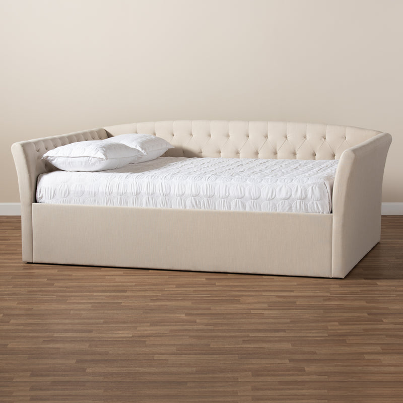 Delora Daybed - Modern and Contemporary Beige Fabric Upholstered