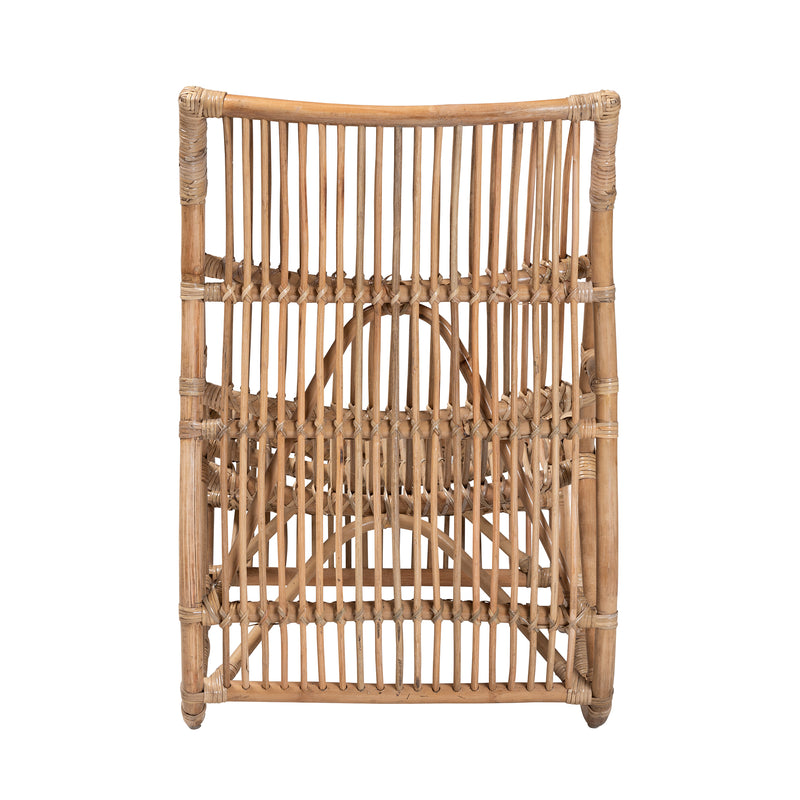 Genera Modern Bohemian Rattan Lounge Chair - Stylish Natural Fiber Seating for Living Room, Patio or Outdoor Use