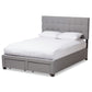 Tibault Queen Size Storage Bed Modern Grey Fabric Upholstered Design with Ample Under-Bed Storage