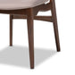 Daria Dining Set Mid-Century Modern 6-Piece Collection in Warm Grey Fabric and Dark Brown Wood Finish