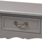 Capucine Console Table Antique French Country Style Gray Wood 2-Drawer Design for Living Room or Entryway Storage