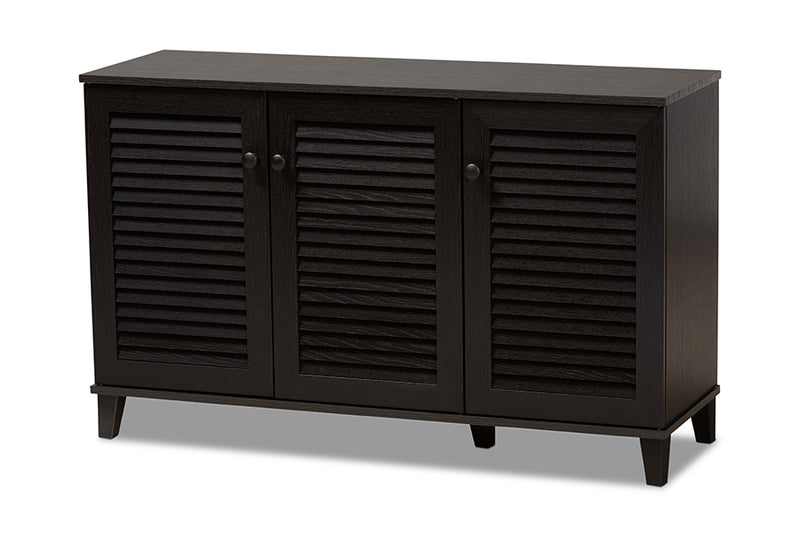 Warren Espresso Shoe Storage Cabinet with Modern Design and Ample Space for Organizing Footwear