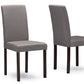 Andrew Dining Chair Contemporary Espresso Wood Beige Fabric Set of 4