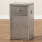 Serge Accent Storage Cabinet French Industrial Silver Metal 1-Door Design for Stylish Home Organization