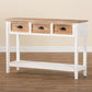 Benedict Console Table Traditional Farmhouse Rustic Design Two-Tone White and Oak Brown Finish with 3 Drawers for Storage