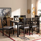 Lenoir Dining Set Modern Contemporary Grey Fabric Upholstered Espresso Brown Finished Wood 7-Piece