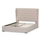 Taylor Queen Size Gas Lift Platform Bed in Modern Light Beige Fabric