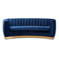 Milena Glam Sofa Royal Blue Velvet Upholstered with Gold Finish Luxurious Modern Furniture for Living Room Decor