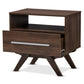 Ashfield Mid-Century Modern Nightstand Walnut Brown Wood with Storage Drawer and Stylish Design