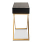 Madan Console Table Modern and Contemporary Black Finished Wood and Gold Metal 2-Drawer