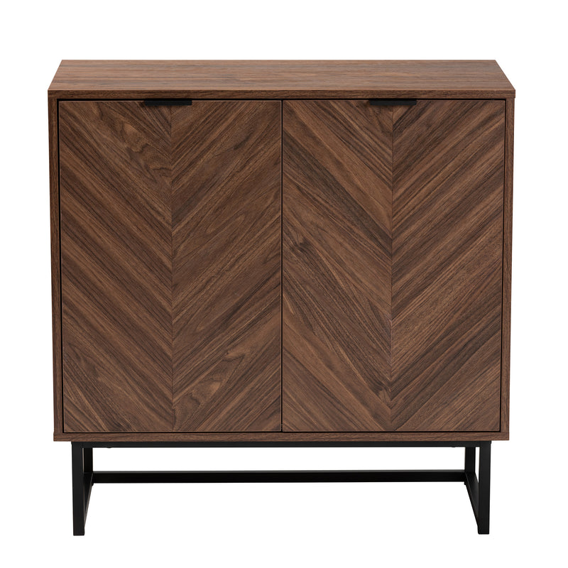 Sadia Storage Cabinet Modern Walnut Brown Finished Wood with Ample Storage Space and Stylish Design