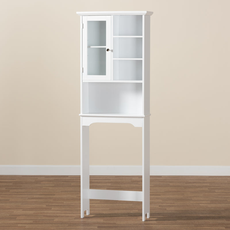 Campbell Bathroom Storage Cabinet Modern White Finished Wood Over the Toilet Organizer for Space-Saving Solutions