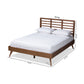 Calisto Platform Bed - Mid-Century Modern Walnut Brown Finished Wood