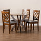 Beth Modern Contemporary 5-Piece Dining Set with Grey Fabric Upholstery and Walnut Brown Finish