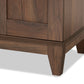 Nissa Shoe Storage Cabinet Modern Walnut Brown Finished Wood with 2 Doors for Organized Footwear Storage