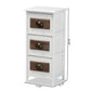 Fanning Modern 3-Drawer Storage Unit in Two-Tone White and Walnut Brown Finished Wood for Stylish Organization