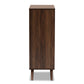 Naoki Shoe Cabinet - Modern Two-Tone Grey and Walnut Finished Wood 2-Door Storage Solution for Entryway and Hallway Organization