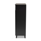 Coolidge Shoe Storage Cabinet Modern and Contemporary Dark Grey Finished 5-Shelf Wood with Drawer