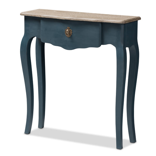 Mazarine Console Table Classic Provincial Blue Spruce Finish for Elegant Home Decor