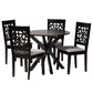 Karel Dining Set Modern Grey Fabric and Espresso Brown Finished Wood 5-Piece